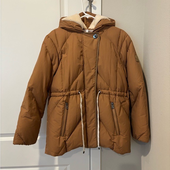 BOGNER Alesa Brown Shearling Hooded Down Jacket - Picture 10 of 13